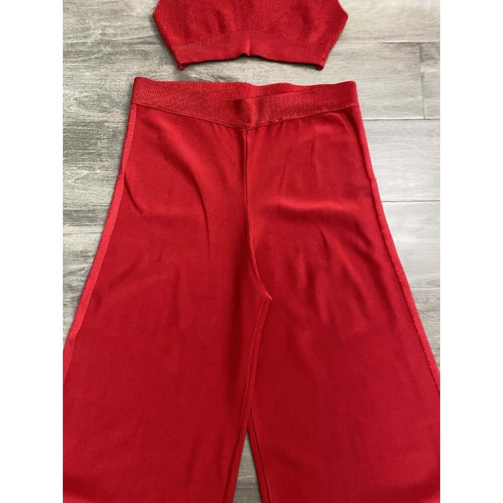 Free People FP Intimately Knit Bralette & Wide Leg Pants Set Women's Size S/p